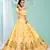 archaic Yellow gotta patti satin semi stitched lehenga