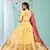 archaic Yellow gotta patti satin semi stitched lehenga