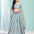Interesting Grey gotta patti satin Semi Stitched Lehenga