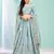 Interesting Grey gotta patti satin semi stitched lehenga