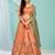 Entertaining Orange gotta patti with zari Embroidered satin semi stitched lehenga