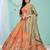 Entertaining Orange gotta patti with zari Embroidered satin Semi Stitched Lehenga
