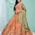 Entertaining Orange gotta patti with zari Embroidered satin semi stitched lehenga