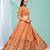 Entertaining Orange gotta patti with zari Embroidered satin Semi Stitched Lehenga