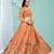 Entertaining Orange gotta patti with zari Embroidered satin semi stitched lehenga
