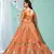 Entertaining Orange gotta patti with zari Embroidered satin semi stitched lehenga