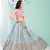 ambrosia Grey gotta patti satin semi stitched lehenga