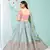 ambrosia Grey gotta patti satin semi stitched lehenga