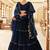 Catching Navy-blue gotta patti net semi stitched lehenga