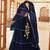 Catching Navy-blue gotta patti net semi stitched lehenga