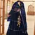 Catching Navy-blue gotta patti net semi stitched lehenga