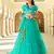 Delightful Sky-blue gotta patti net semi stitched lehenga