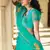 Delightful Sky-blue gotta patti net semi stitched lehenga