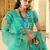 Delightful Sky-blue gotta patti net semi stitched lehenga