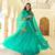 Delightful Sky-blue gotta patti net Semi Stitched Lehenga
