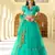Delightful Sky-blue gotta patti net semi stitched lehenga