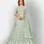 glamourous Light-green thread and Zari Embroidered net semi stitched lehenga