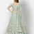 glamourous Light-green thread and Zari Embroidered net semi stitched lehenga