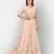 Graceful Peach thread and Zari Embroidered net semi stitched lehenga