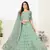 Colorful Green thread and Zari Embroidered net semi stitched lehenga