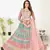 Delightfully Light-pink thread and zari embroidered with foil mirror heavy 60gm georgette semi stitched lehenga