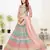 Delightfully Light-pink thread and zari embroidered with foil mirror heavy 60gm georgette semi stitched lehenga