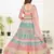 Delightfully Light-pink thread and zari embroidered with foil mirror heavy 60gm georgette semi stitched lehenga