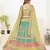 Attractive sea green thread and zari embroidered with foil mirror heavy 60gm georgette semi stitched lehenga