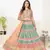 Captivating Light-peach thread and zari embroidered with foil mirror heavy 60gm georgette semi stitched lehenga