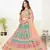Captivating Light-peach thread and zari embroidered with foil mirror heavy 60gm georgette semi stitched lehenga
