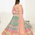 Captivating Light-peach thread and zari embroidered with foil mirror heavy 60gm georgette semi stitched lehenga