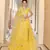 Bewitching Yellow gotta patti net semi stitched lehenga