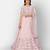 Baby pink Thread embroidered with Foil Mirror and Cut Work organza Semi Stitched Lehenga choli