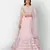 winsome Baby-pink thread embroidered with Foil Mirror and Cut Work organza semi stitched lehenga