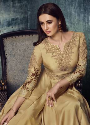 Champagne zari satin salwar 3
