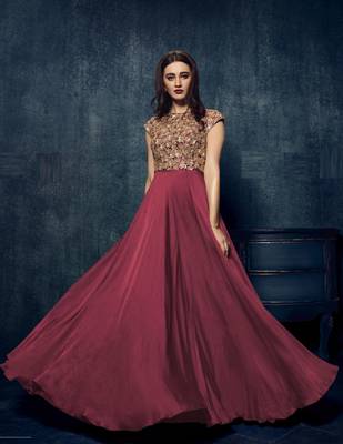 Wine sequins satin salwar 3