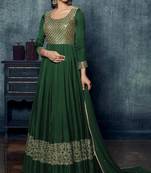 Green sequins satin salwar