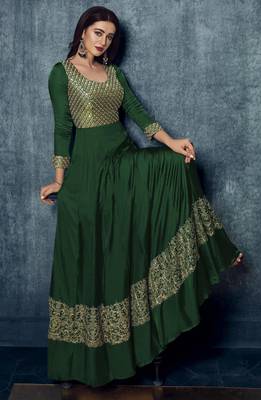 Green sequins satin salwar 2