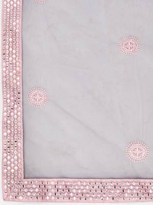 Marvelous Baby pink Thread Embroidered with Foil Mirror Soft Organza Ethnic Lehenga choli 8