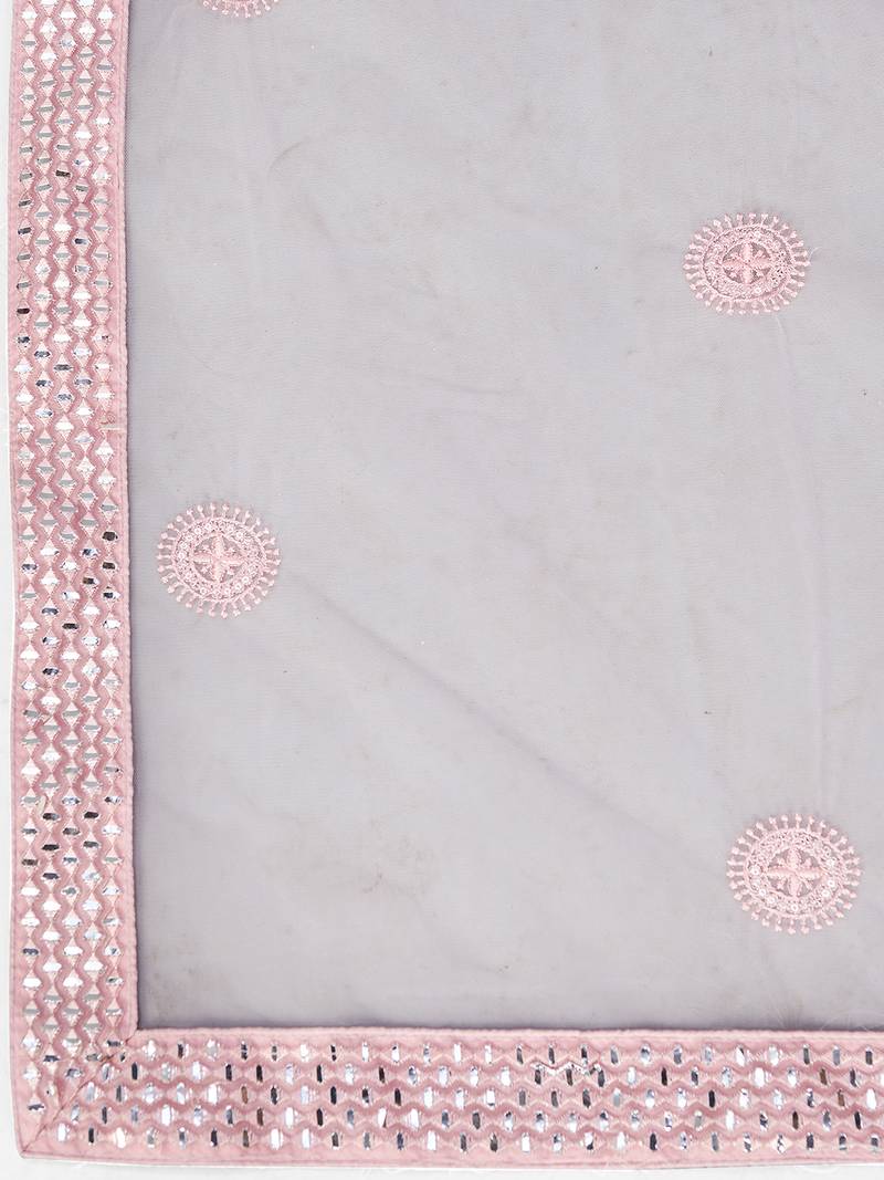 Marvelous Baby pink Thread Embroidered with Foil Mirror Soft Organza Ethnic Lehenga choli
