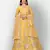 Dreamy Mustard thread embroidered with Foil Mirror Soft Tissue organza semi stitched lehenga