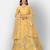 Dreamy Mustard thread embroidered with Foil Mirror Soft Tissue organza semi stitched lehenga