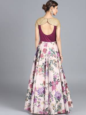 Multicolor Digital_Print Taffeta Stitched Dots_Print Party-Wear-Gowns 2
