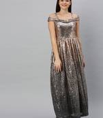 Black Sequins Net Stitched Sequins_Work Party-Wear-Gowns