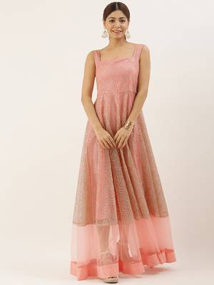 Pink Hand_Embroidery Net Stitched Dori_Embroidery Party-Wear-Gowns 1