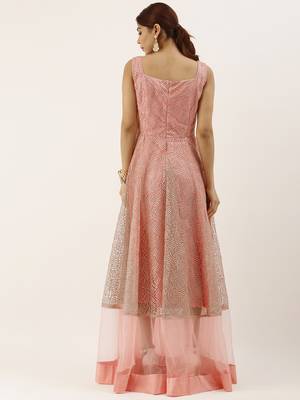Pink Hand_Embroidery Net Stitched Dori_Embroidery Party-Wear-Gowns 2