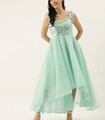 Green Sequins Net Stitched Sequins_Work Party-Wear-Gowns