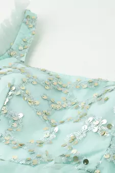 Green Sequins Net Stitched Sequins_Work Party-Wear-Gowns