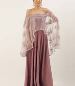 Mauve Sequins Satin Stitched Sequins_Work Party-Wear-Gowns