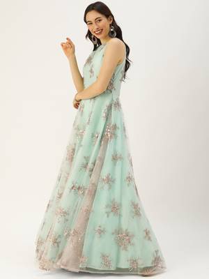 Off-White Sequins Net Stitched Sequins_Work Party-Wear-Gowns 3
